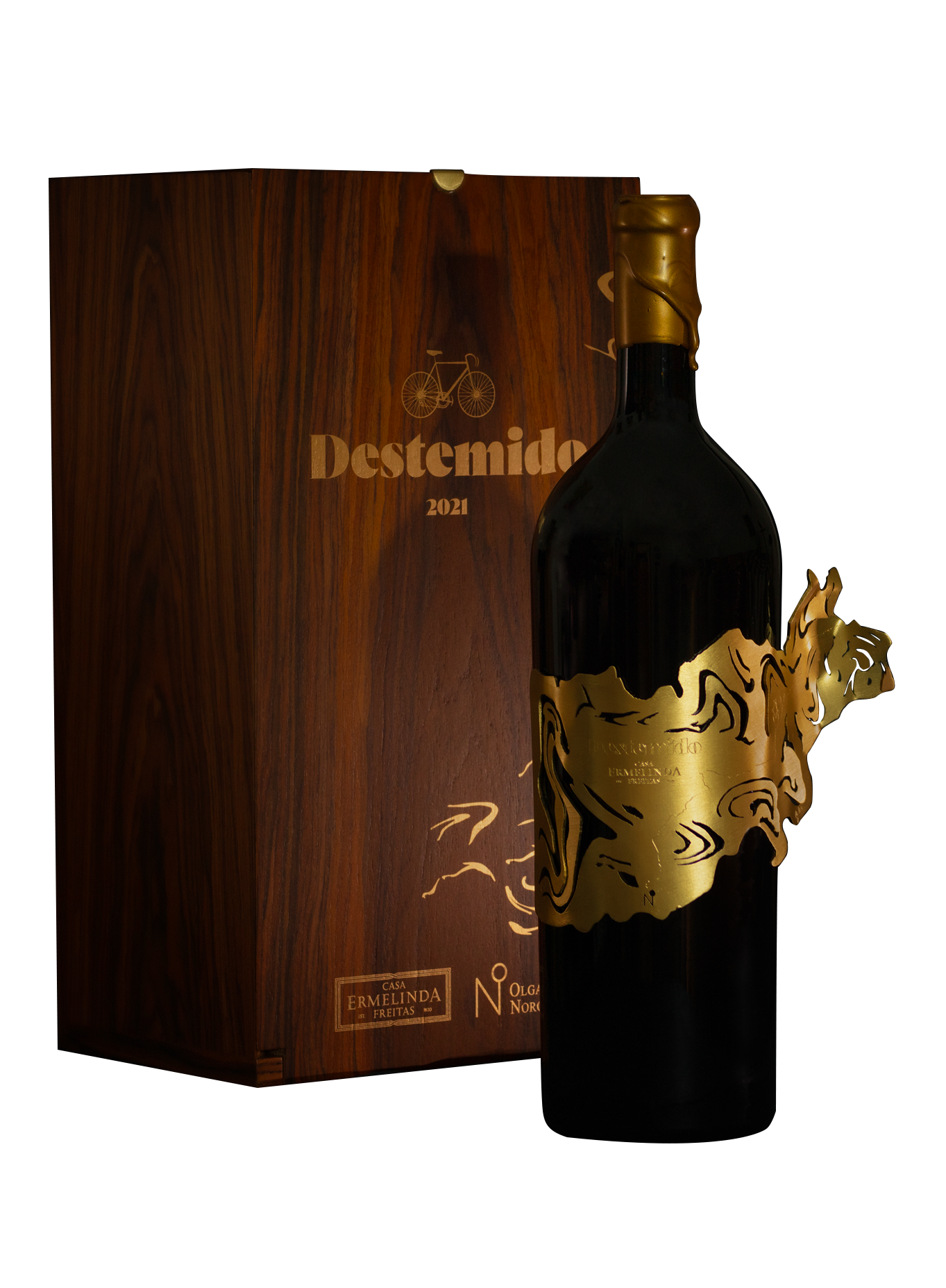Destemido wine bottle details